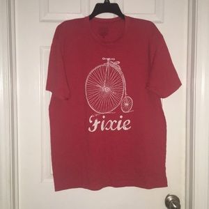 💫#4 Fixie bicycles red tee.